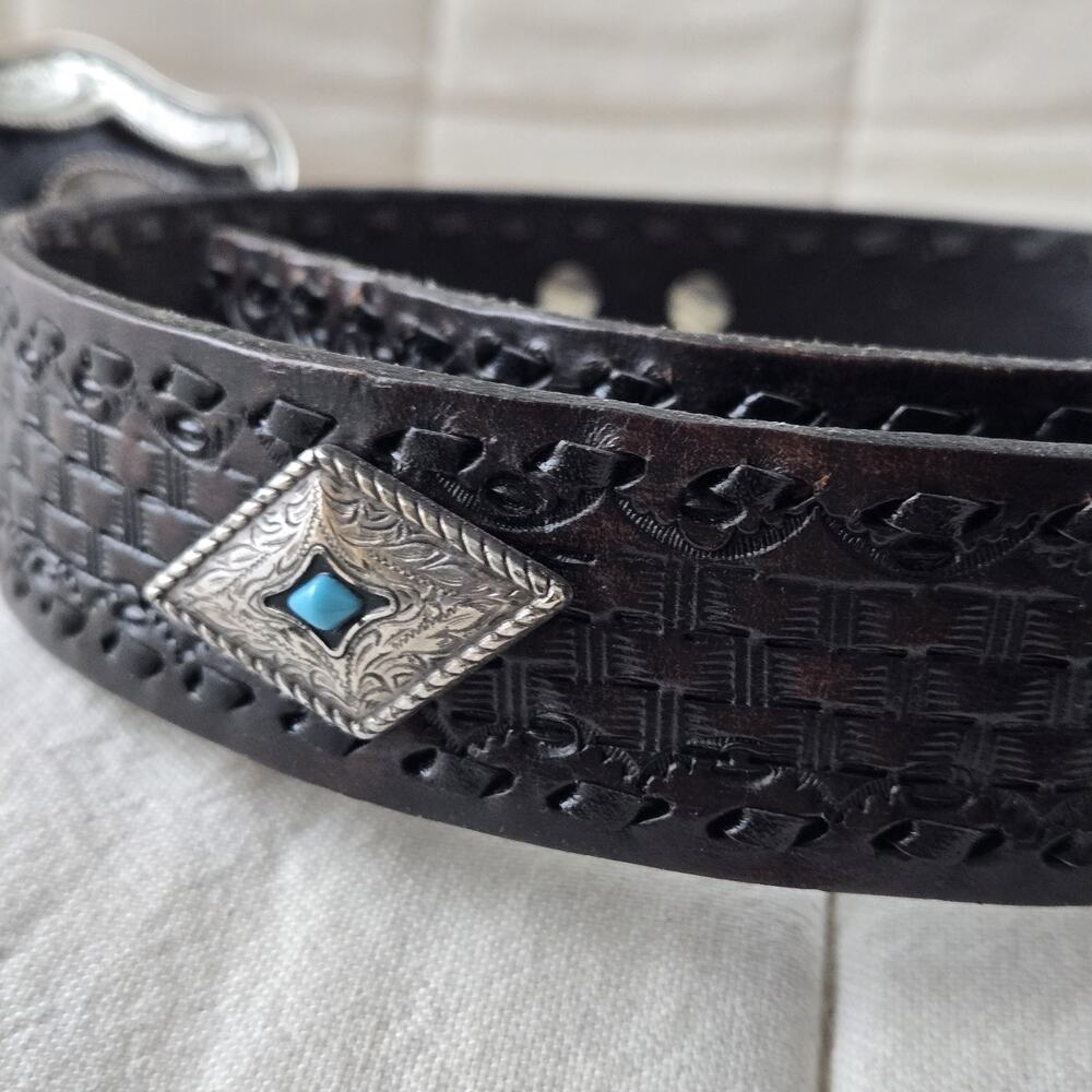 Southwestern Style Cowboy Buckle Belt By Ivan - Picture 5 of 11